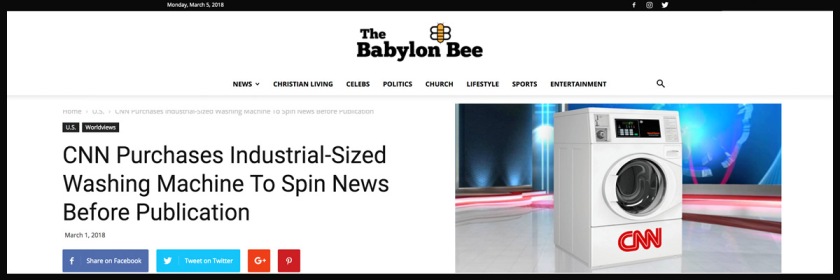 Babylon Bee headline on its CNN story Credit: The Babylon Bee