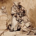 Drawing by Rembrandt of the return of the Prodigal Son