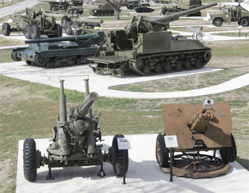 rtillery equipment on display at the Fort Sill's Artillery Museum