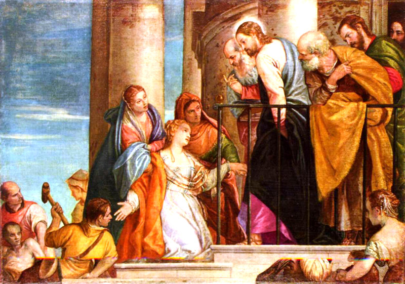 Jesus healing woman with an issue of blood by Paolo Veronese