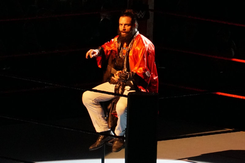 Elias performing on WWE's Raw in April 2018.