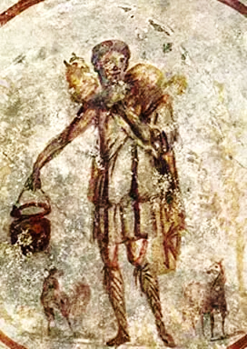 Jesus as the Good Shepherd, 3rd Century, St. Callisto catacomb in Rome
