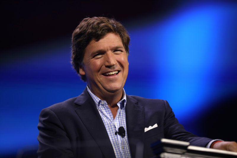 Tucker Carlson speaking at the 2023 Turning Point Action Conference, West Palm Beach, Florida